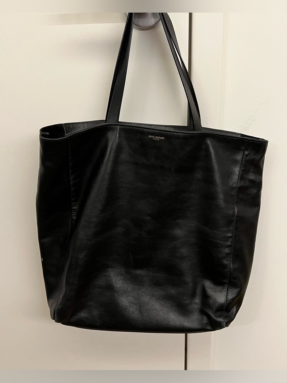 Vintage Saint Laurent Black Leather Tote